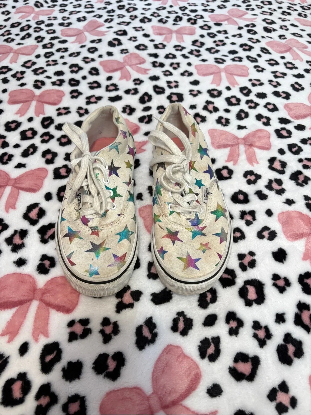 Vans Colorful Metallic Stars Girls Shoes Size 2
